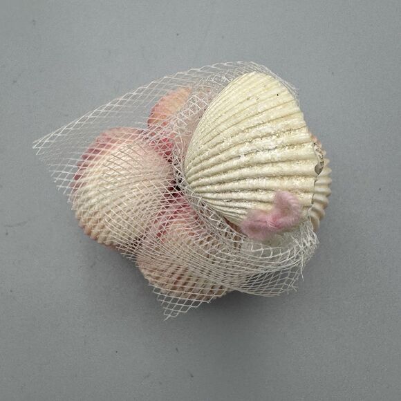 Vtg Handmade Seashell Art Figurine Bride Doll Folk Art Pink Nautical Kitschy - Picture 10 of 10